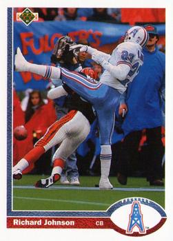 Richard Johnson Houston Oilers 1991 Upper Deck NFL Rookie Card #422